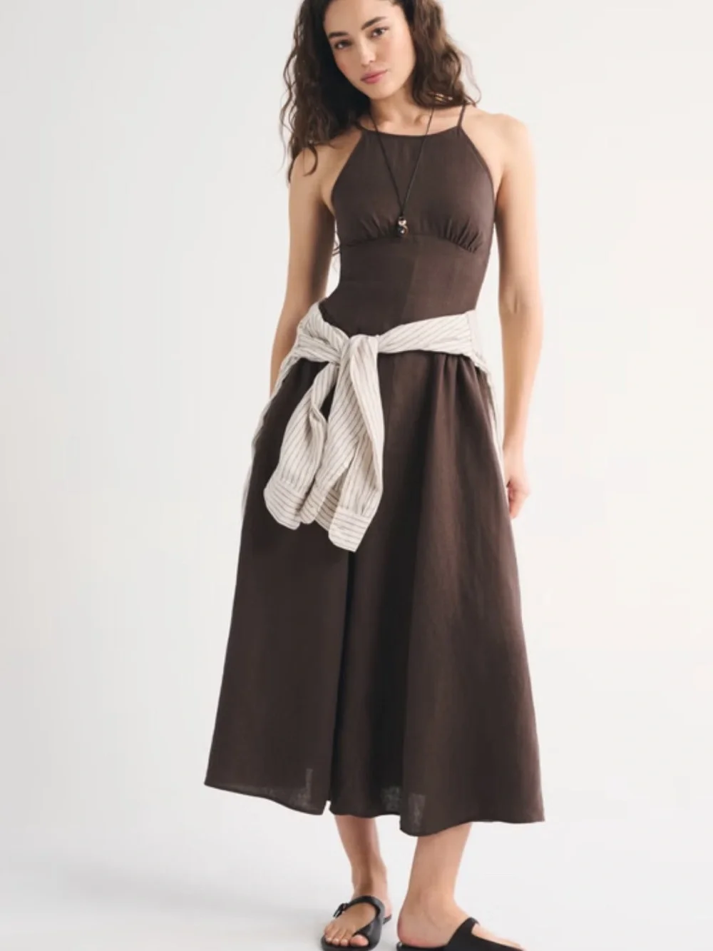 Abercrombie & Fitch - 100% Linen Midi Dress